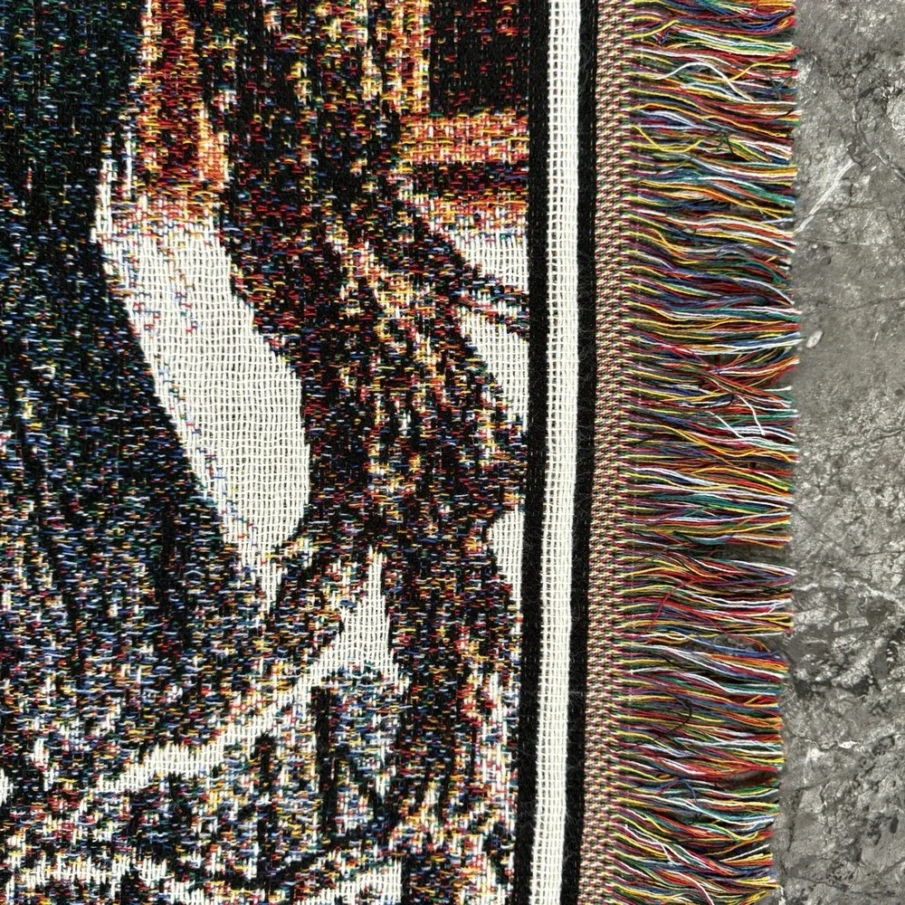 Crown Craft Tapestry Throw Blanket Farmhouse Sleigh Ride 50‎ X 60